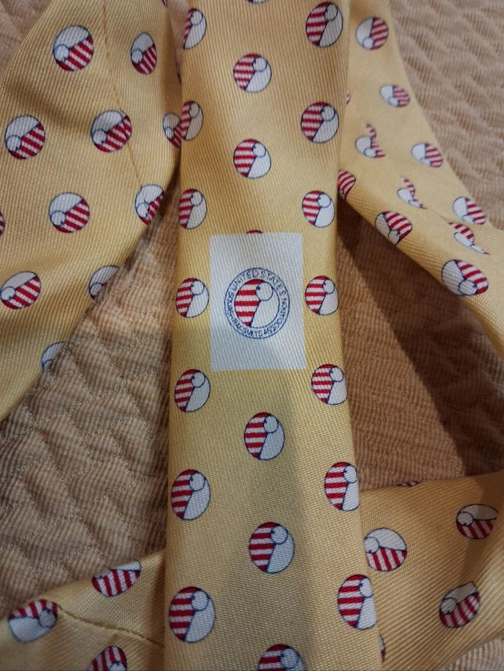 Vineyard Vines Yellow W/ Beach Ball Print Silk Tie